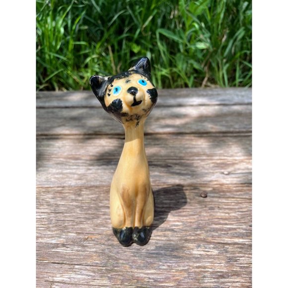 Vintage MCM Small Siamese Cat Figurine Ceramic - Picture 12 of 15